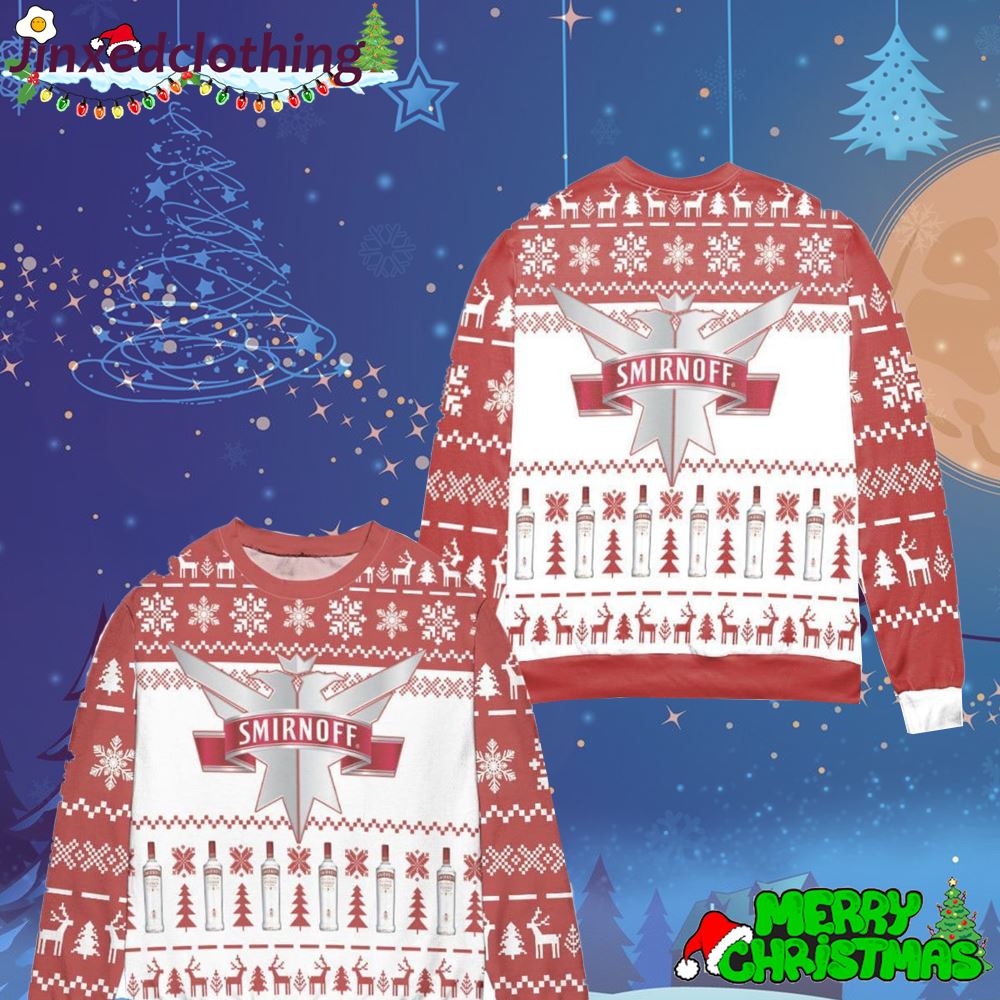 Vodka Smirnoff Red Label Logo Ugly Christmas Sweater Christmas Gift For Men And Women 